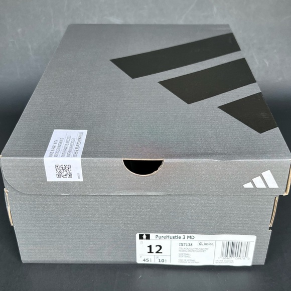 Adidas Women's PureHustle 3 Molded Black Softball Cleats 12US Size NWB - Picture 2 of 12